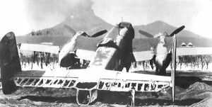North_American_B-25_after_1944_Mount_Versuvius_eruption_at_Pompeii_Airfield