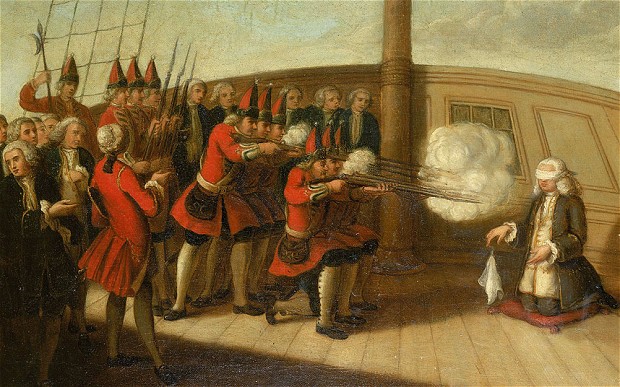 1757: British Admiral Executed by British Firing Squad for Losing a Battle