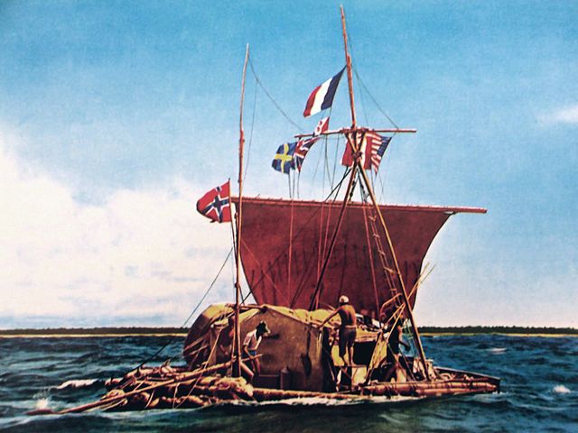 1947: Norwegian Thor Heyerdahl Crosses 6,980 km on the Kon-Tiki Raft