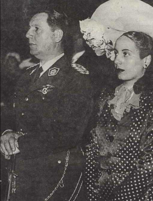 1945: Marriage of Evita and Juan Peron in Argentina