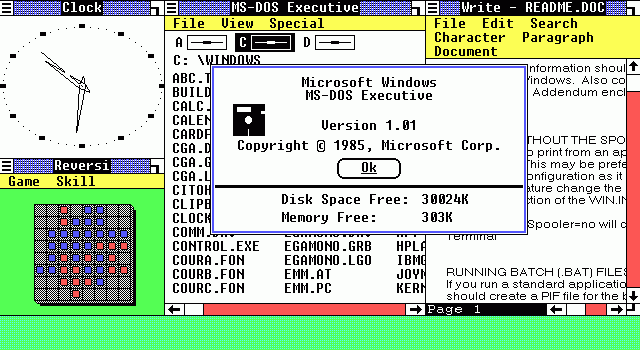 1985: Microsoft Windows 1.0 – What did they look like?
