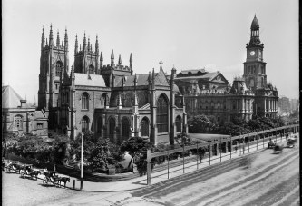 PHOTO: Sydney Town Hall and St. Andrew’s Cathedral circa 1900