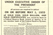 1933: Accumulation of Gold Coins Prohibited in the USA