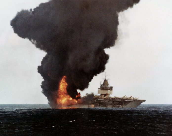 Explosion on USS Enterprise nuclear carrier