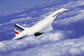 The first passenger flight of a Concorde supersonic aircraft