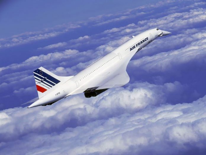 The first passenger flight of a Concorde supersonic aircraft